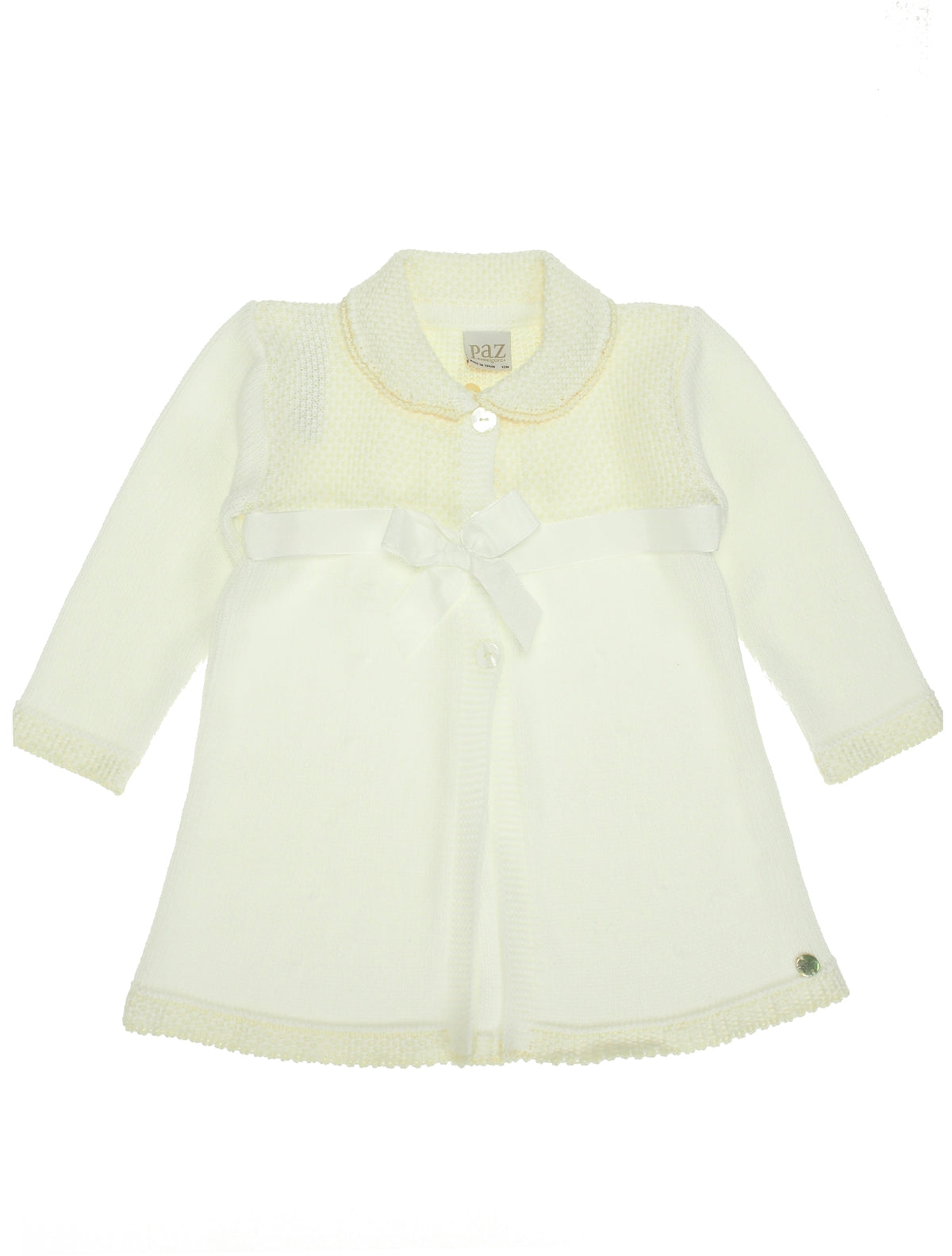 Casaco Creme / Pérola para Bebé Menina - Paz Rodriguez