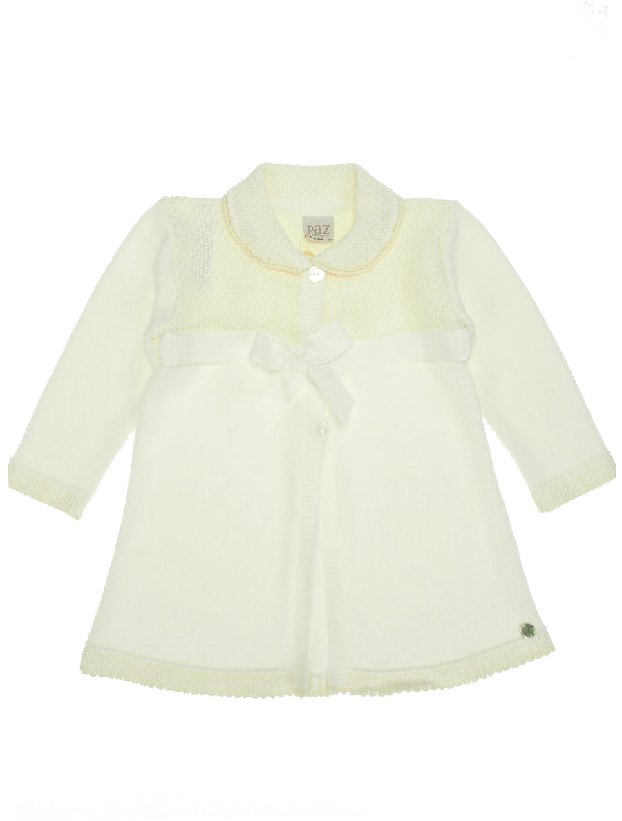 Casaco Creme / Pérola para Bebé Menina - Paz Rodriguez