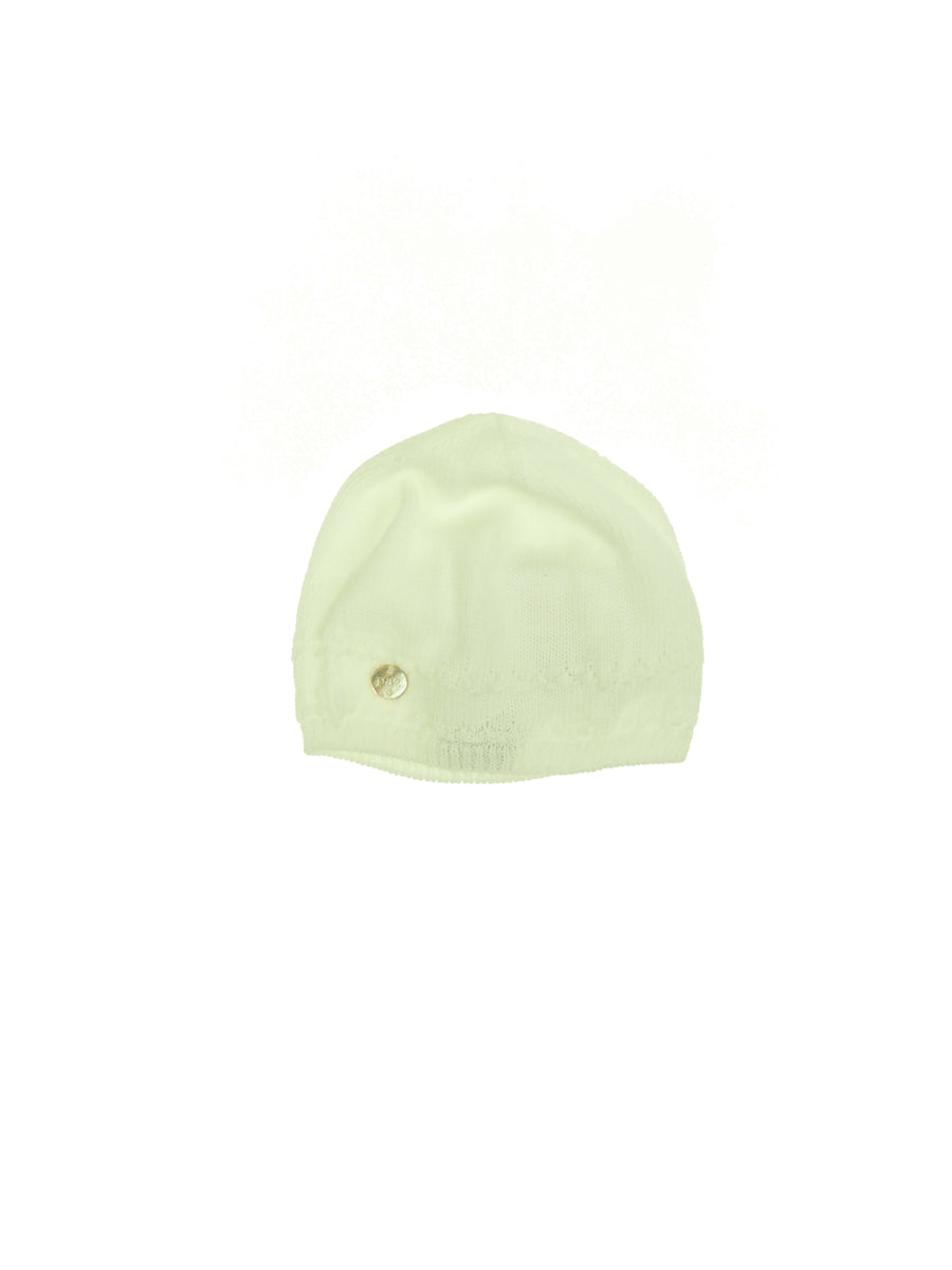 Gorro Creme / Pérola para Bebé Menino - Paz Rodriguez