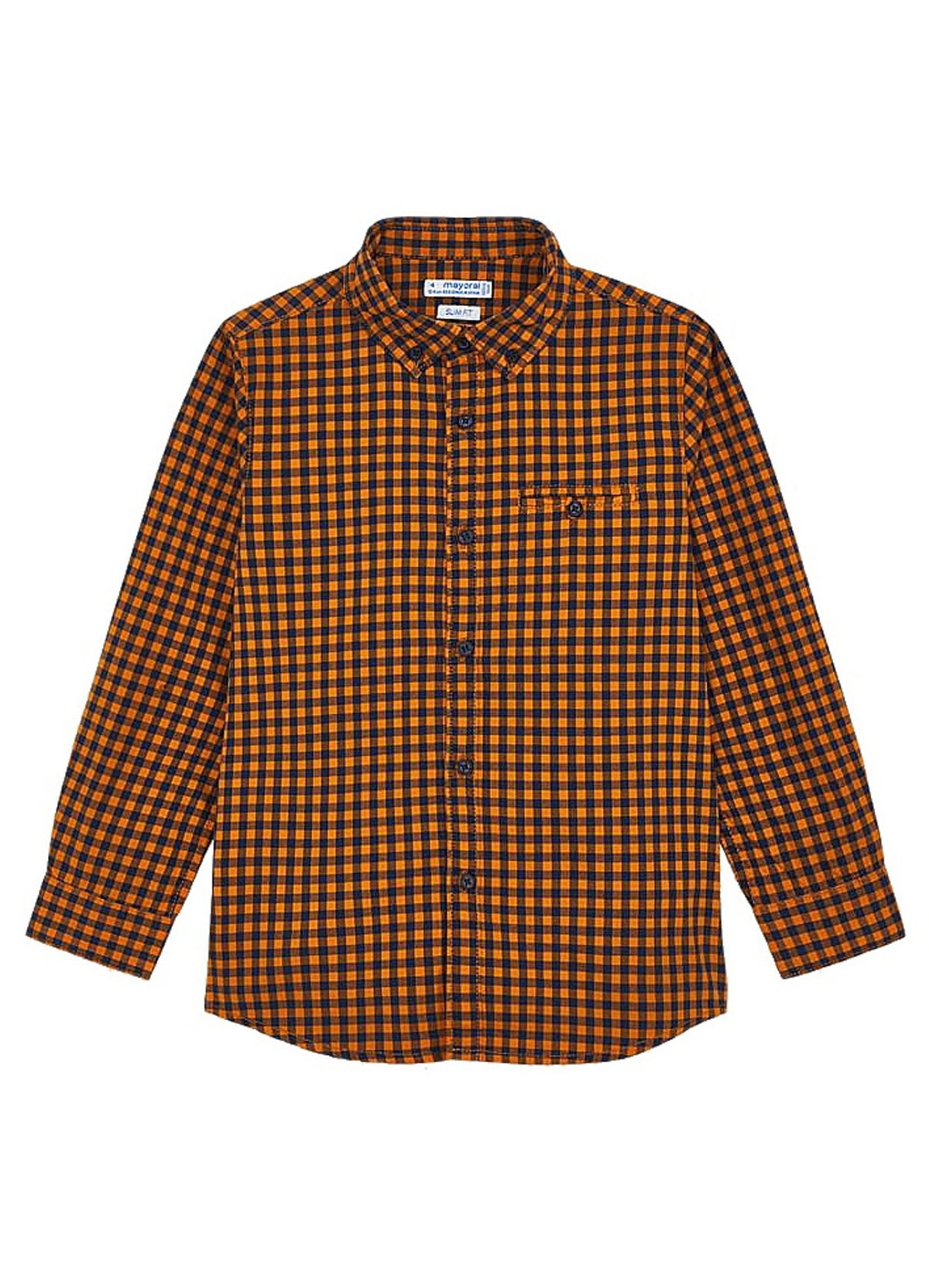 Camisa m/comp. xadrez vicky Cheddar    (Amarelo Ocre)  para Menino - Mayoral