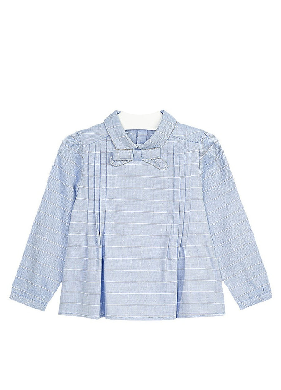 Blusa gola laço Azul       (Marinho)  para Menina - Mayoral
