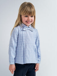 Blusa gola laço Azul       (Marinho)  para Menina - Mayoral