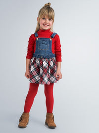 Saia de peito xadrez Carmin     (Vermelho)  para Menina - Mayoral