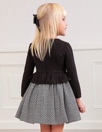 Vestido xadrez flock Preto      (Preto)  para Menina - Abel & Lula