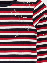 Camisola riscas Carmin     (Vermelho)  para Menina - Mayoral