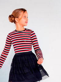 Camisola riscas Carmin     (Vermelho)  para Menina - Mayoral
