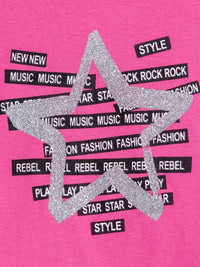Camisola estrela glitter Orquídea   (Rosa Choque)  para Menina - Mayoral