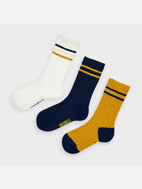Set 3 meias "level up" Trigo      (Amarelo Ocre)  para Menino - Mayoral