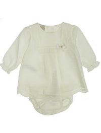 Vestido + cueca Creme / Pérola para Bebé Menina - Paz Rodriguez