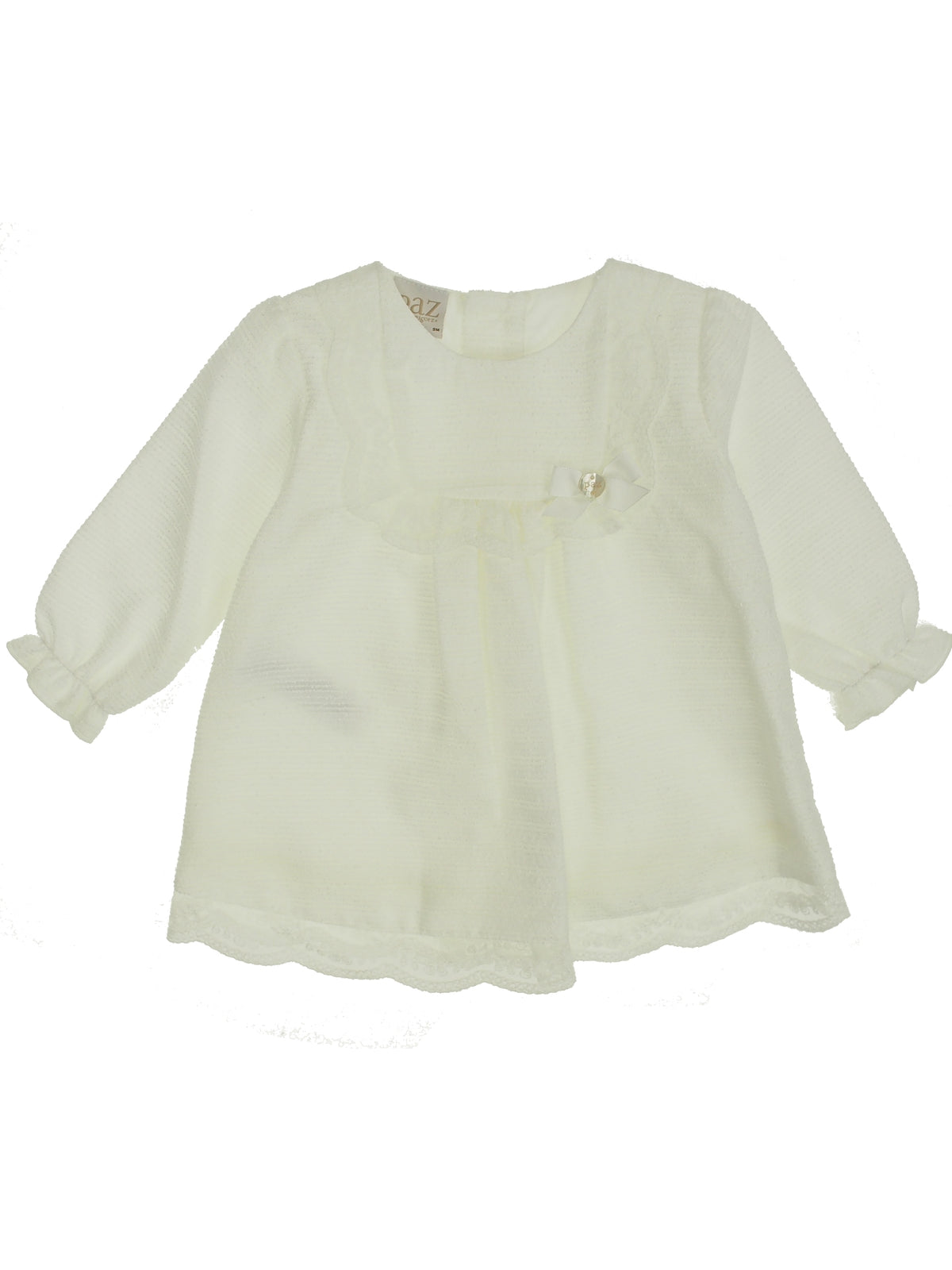 Vestido + cueca Creme / Pérola para Bebé Menina - Paz Rodriguez
