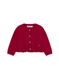 Casaco tricot bebé Framboesa (Vermelho Escuro)  para Bebé Menina - Mayoral