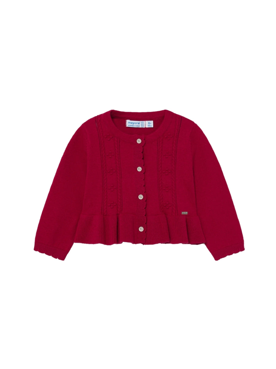 Casaco tricot bebé Framboesa (Vermelho Escuro)  para Bebé Menina - Mayoral