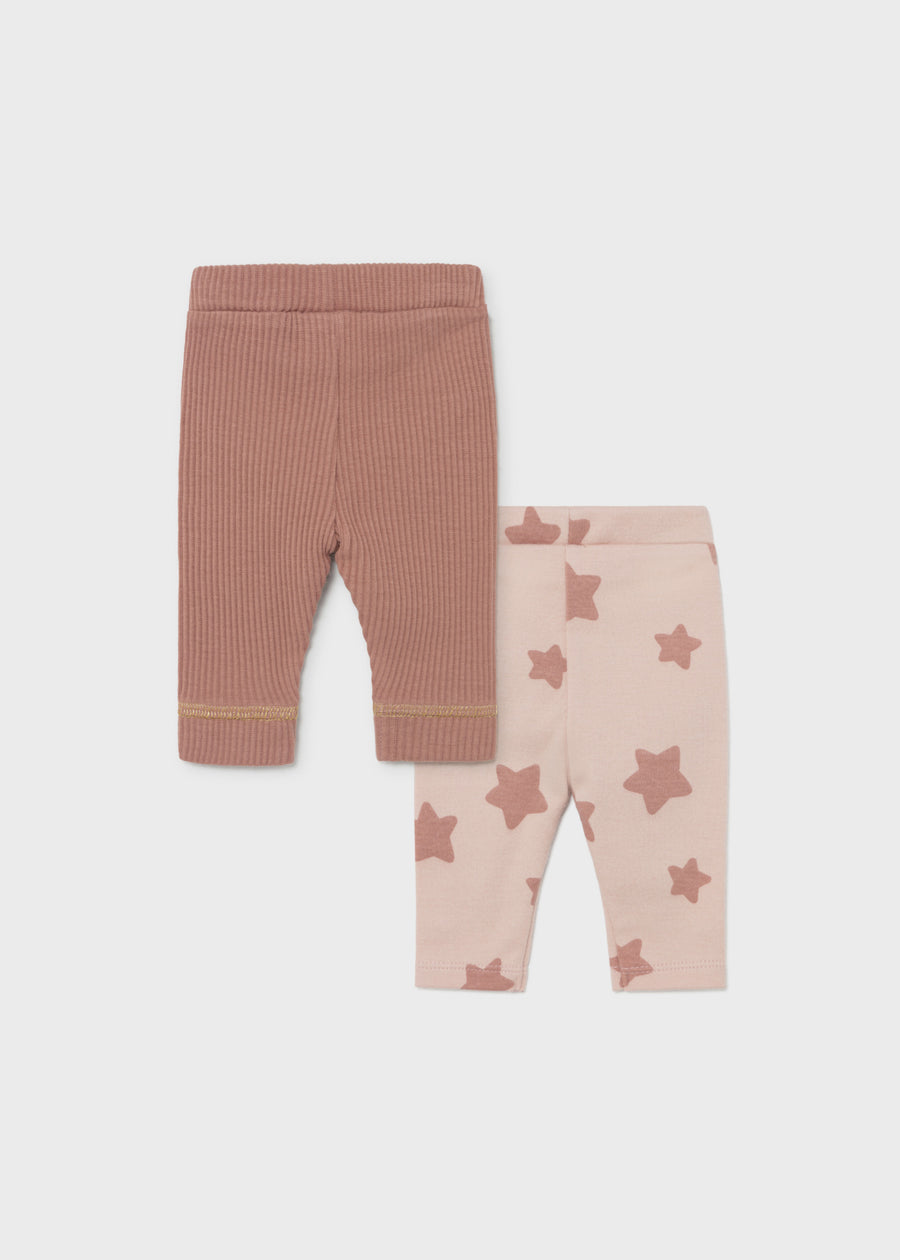 Pack 2 leggings Terracota (Castanho Claro)  para Bebé Menina - Mayoral