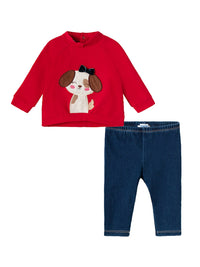 Conj. leggings ganga Vermelho (Vermelho)  para Bebé Menina - Mayoral