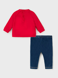 Conj. leggings ganga Vermelho (Vermelho)  para Bebé Menina - Mayoral