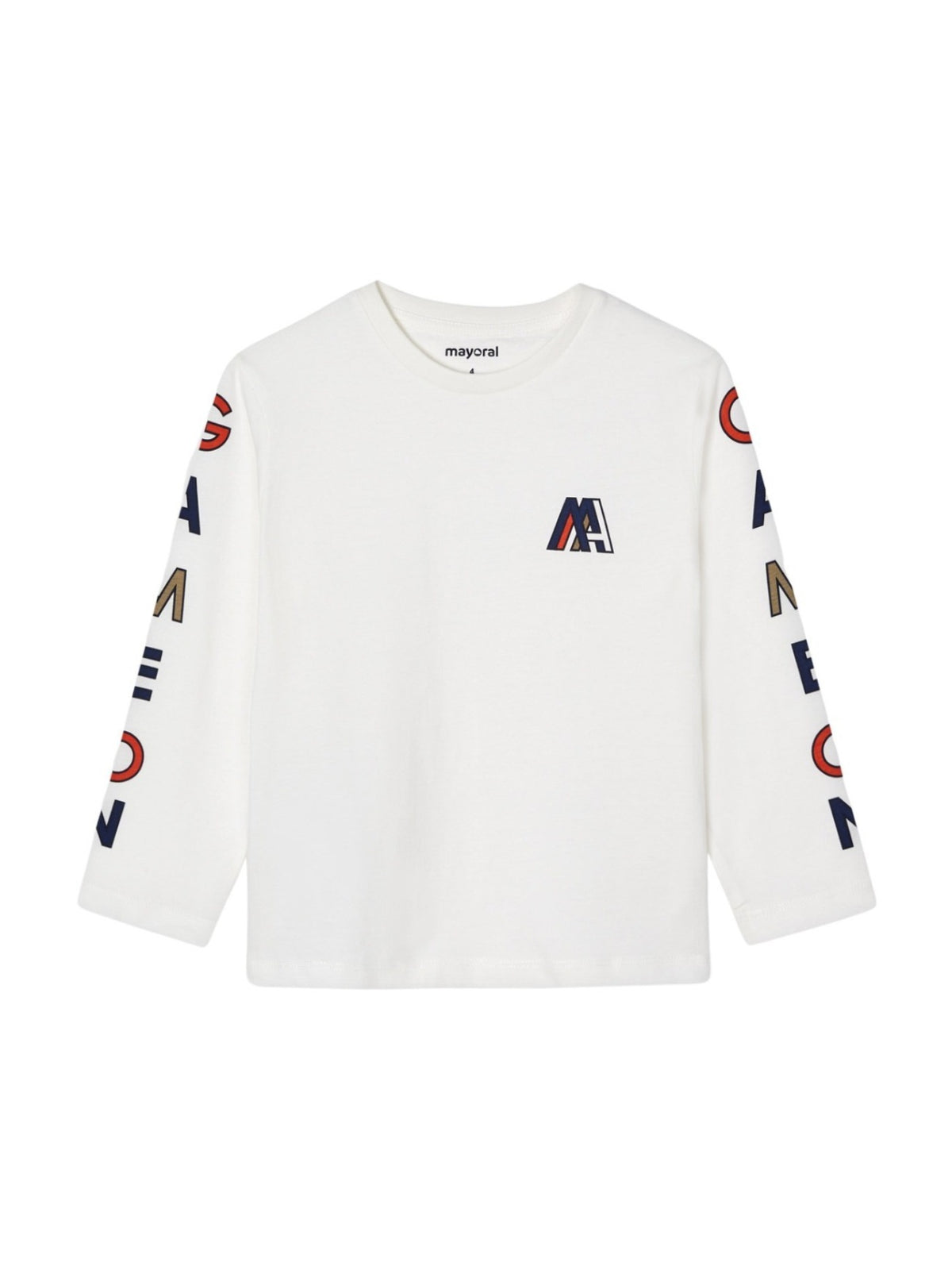 Camiseta m/comp. letras Nata (Creme / Pérola)  para Menino - Mayoral