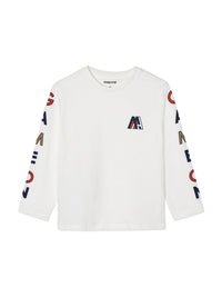 Camiseta m/comp. letras Nata (Creme / Pérola)  para Menino - Mayoral