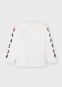 Camiseta m/comp. letras Nata (Creme / Pérola)  para Menino - Mayoral