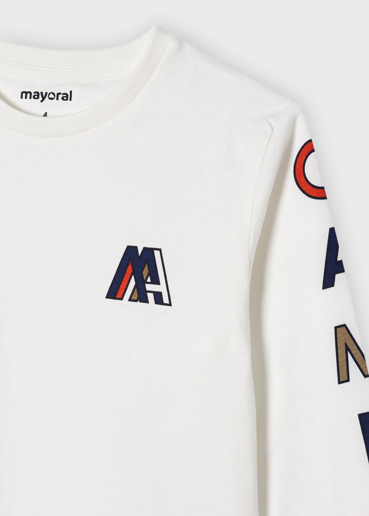 Camiseta m/comp. letras Nata (Creme / Pérola)  para Menino - Mayoral