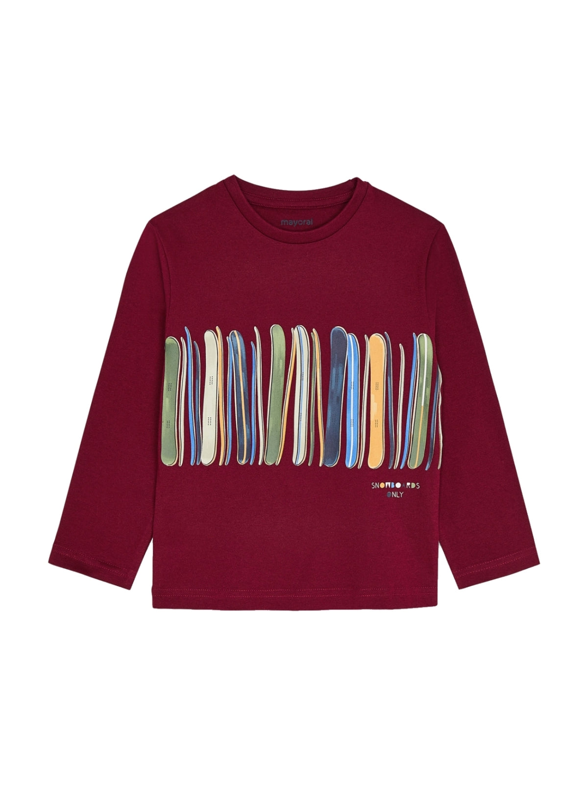 Camisola print lista Granate (Vermelho Escuro)  para Menino - Mayoral