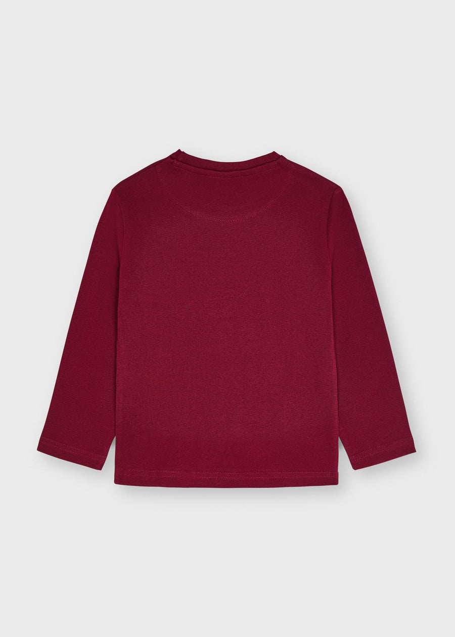 Camisola print lista Granate (Vermelho Escuro)  para Menino - Mayoral