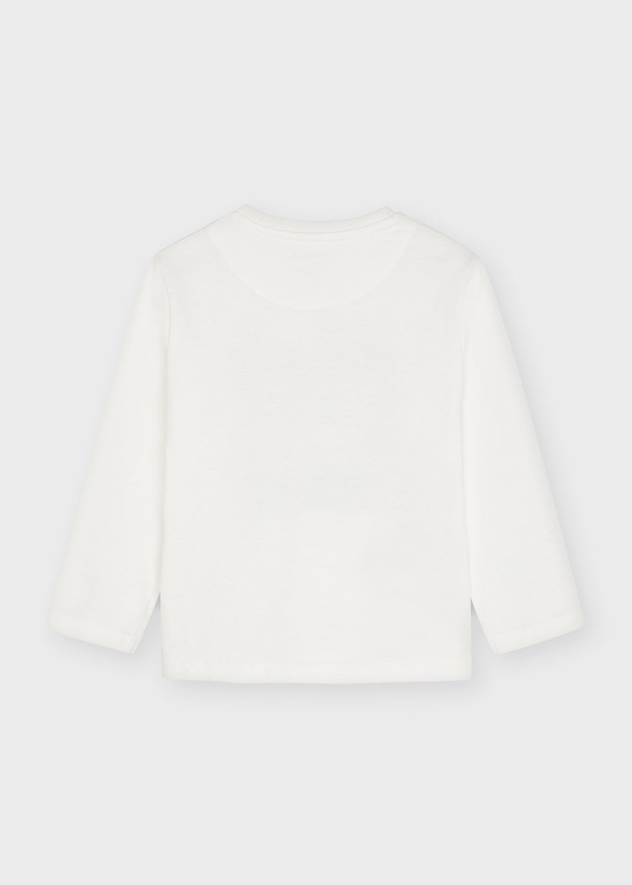 Camiseta m/comp. serig.carro Nata (Creme / Pérola)  para Menino - Mayoral