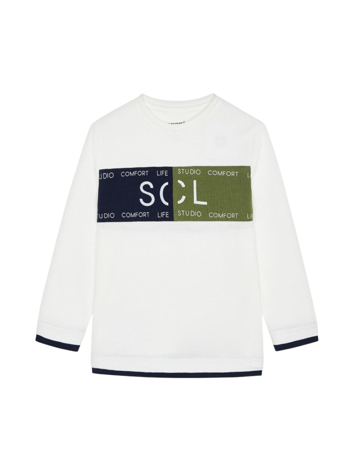 Camiseta m/comp. listas Nata (Creme / Pérola)  para Menino - Mayoral