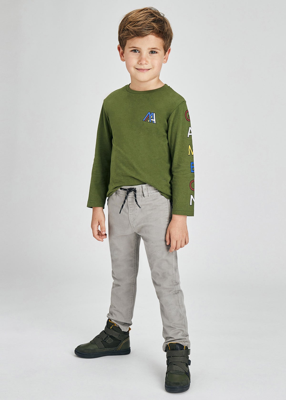 Calça jogger minixadrez Cinza (Cinza)  para Menino - Mayoral