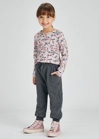 Calça jogger felpa Chumbo vig (Cinza)  para Menina - Mayoral