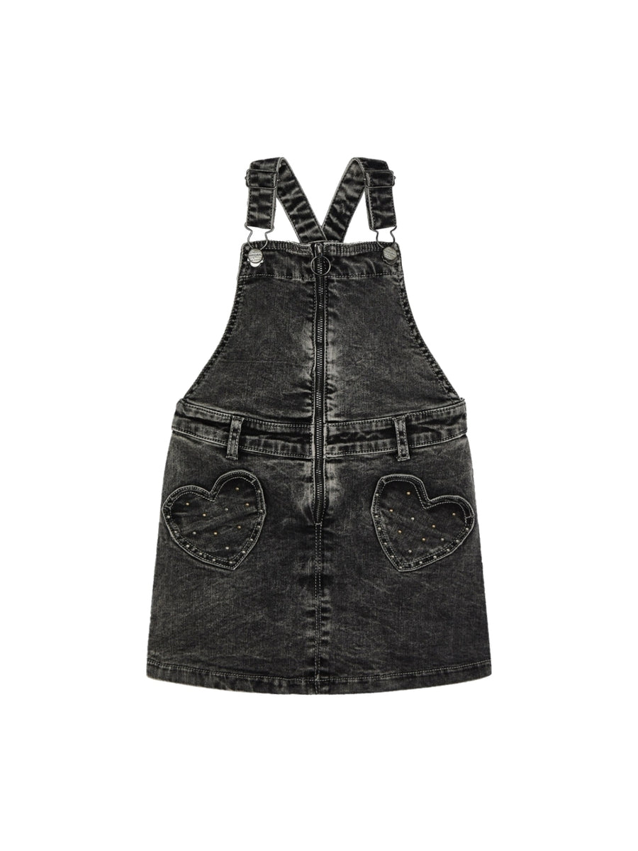 Saia de peito ganga Cinz wash (Cinza Escuro)  para Menina - Mayoral