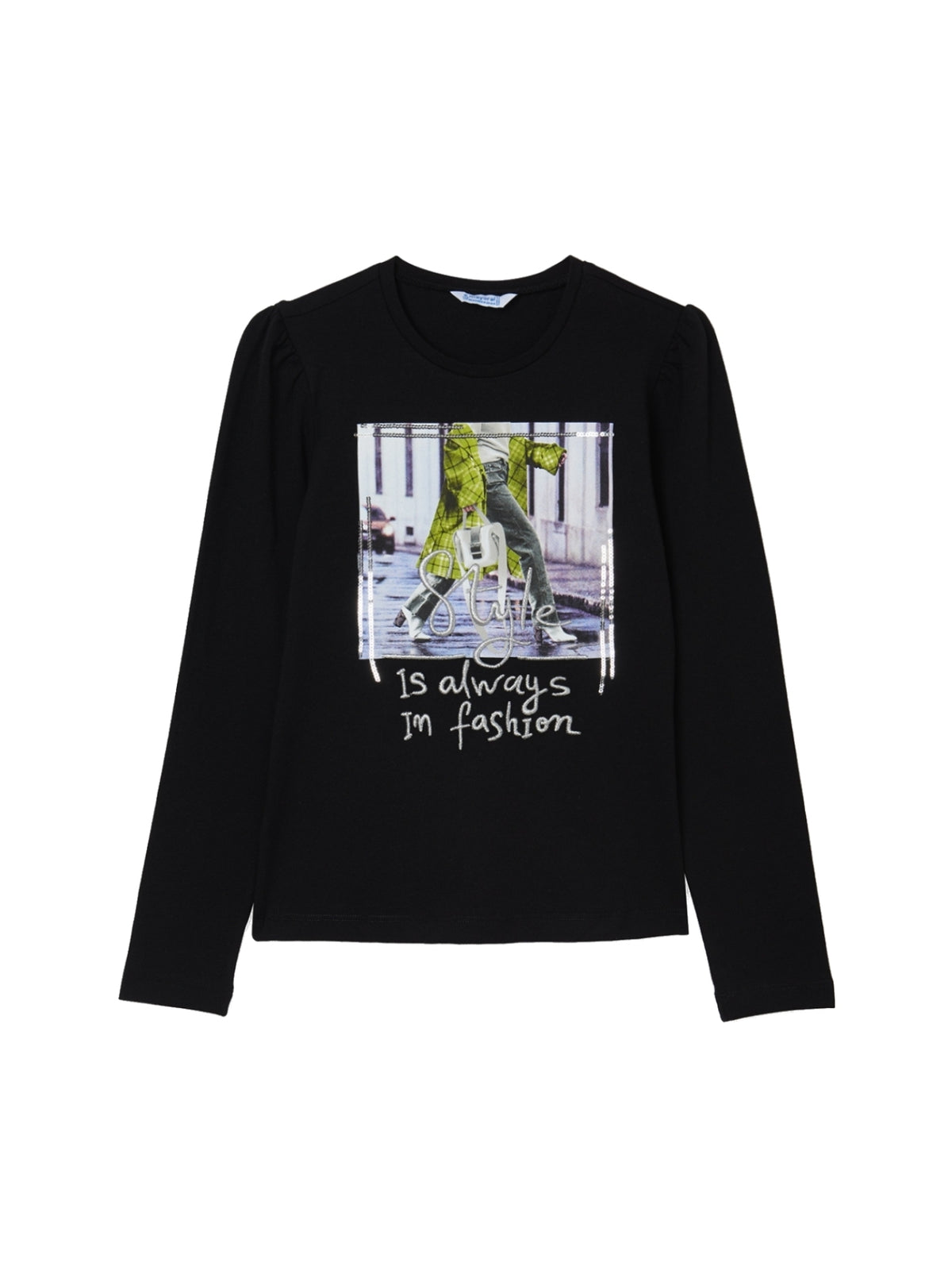 Camisola manga franzida Preto (Preto)  para Menina - Mayoral