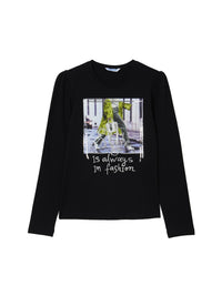 Camisola manga franzida Preto (Preto)  para Menina - Mayoral
