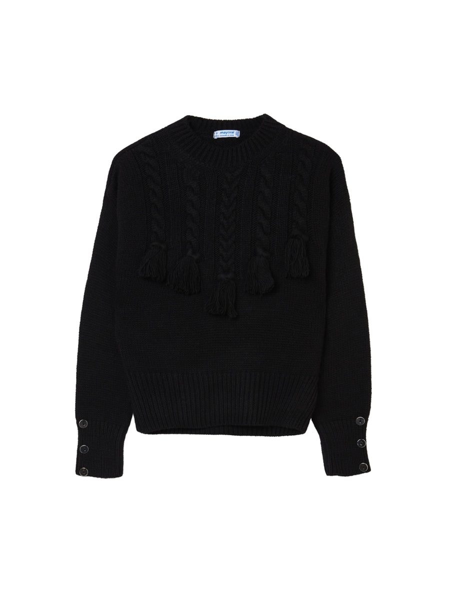 Jersey tranças Preto (Preto)  para Menina - Mayoral