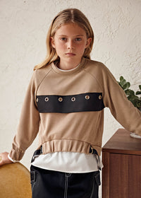 Sweat-shirt Camel (Bege)  para Menina - Mayoral