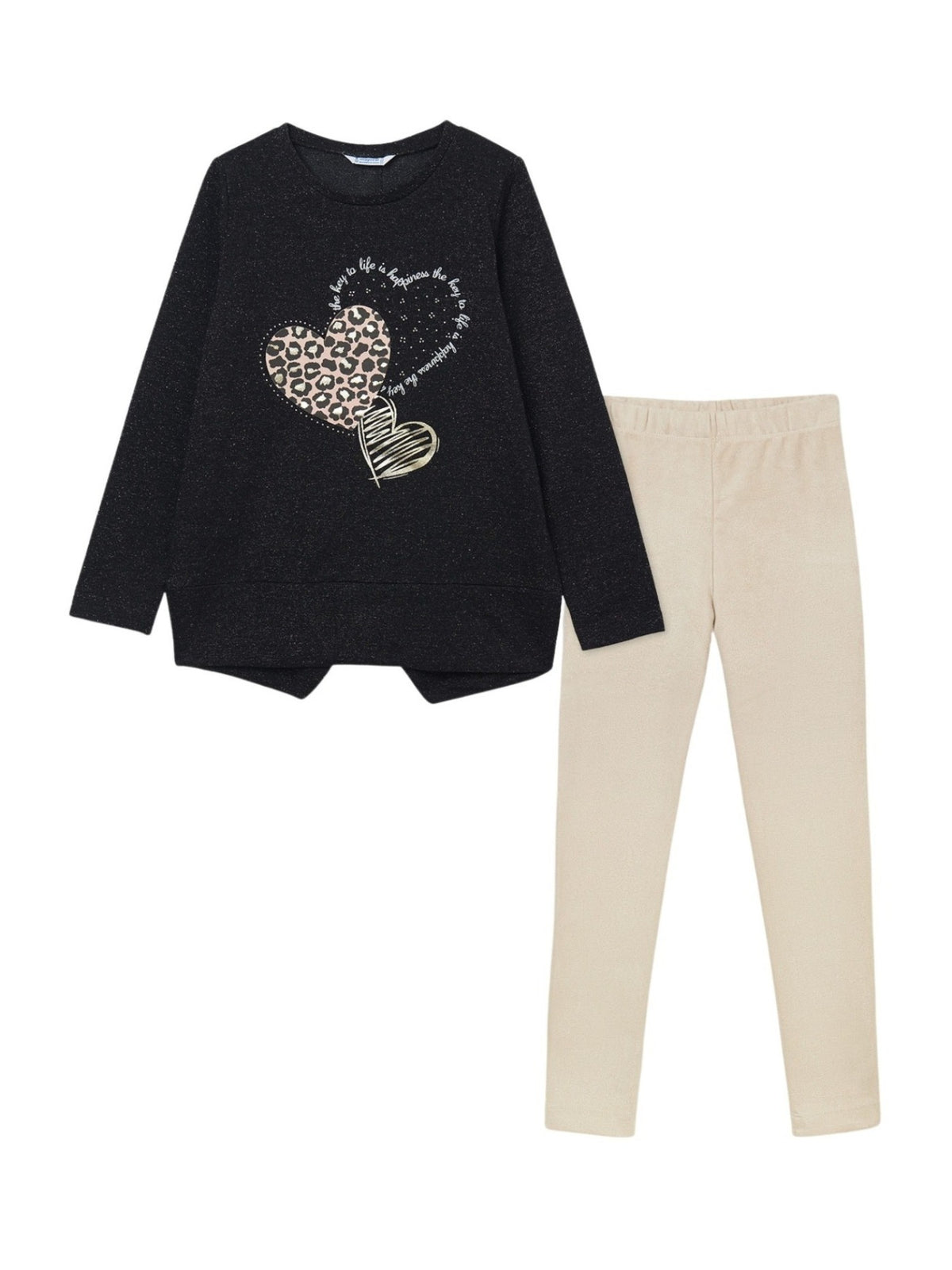 Conj. leggings felpa antelina Preto (Preto)  para Menina - Mayoral