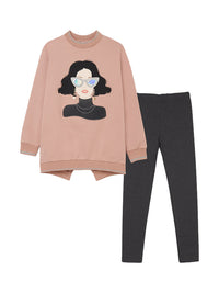 Conj. leggings boneca Chumbo vig (Cinza)  para Menina - Mayoral