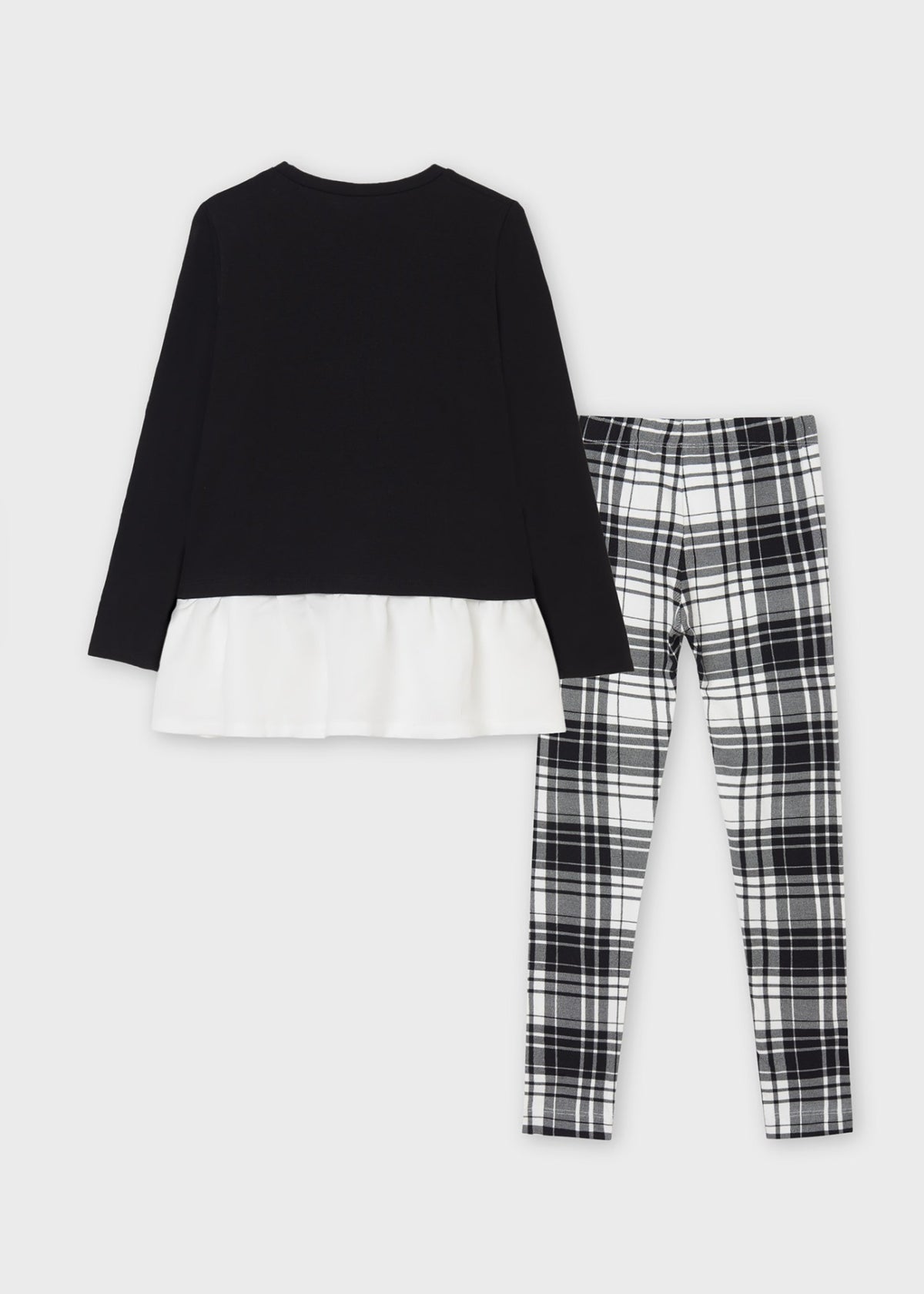 Conj. leggings xadrez Preto (Preto)  para Menina - Mayoral