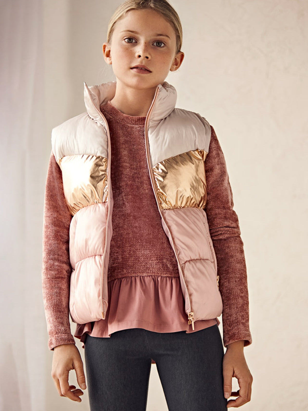 Conj. leggings denim Maquilhage (Rosa Bébé)  para Menina - Mayoral