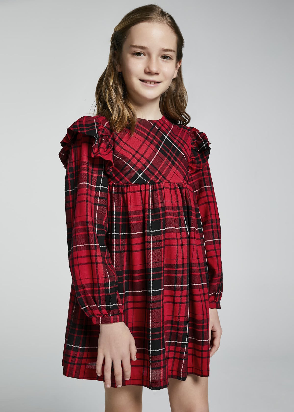 Vestido xadrez Vermelho (Vermelho)  para Menina - Mayoral