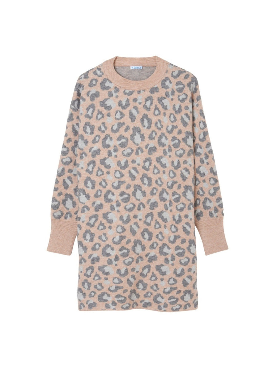 Vestido Tricô leopardo Maquilhage (Rosa Bébé)  para Menina - Mayoral