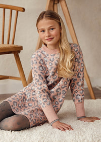 Vestido Tricô leopardo Maquilhage (Rosa Bébé)  para Menina - Mayoral