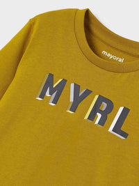 Camiseta básica Azeitona   (Amarelo Ocre)  para Menino - Mayoral