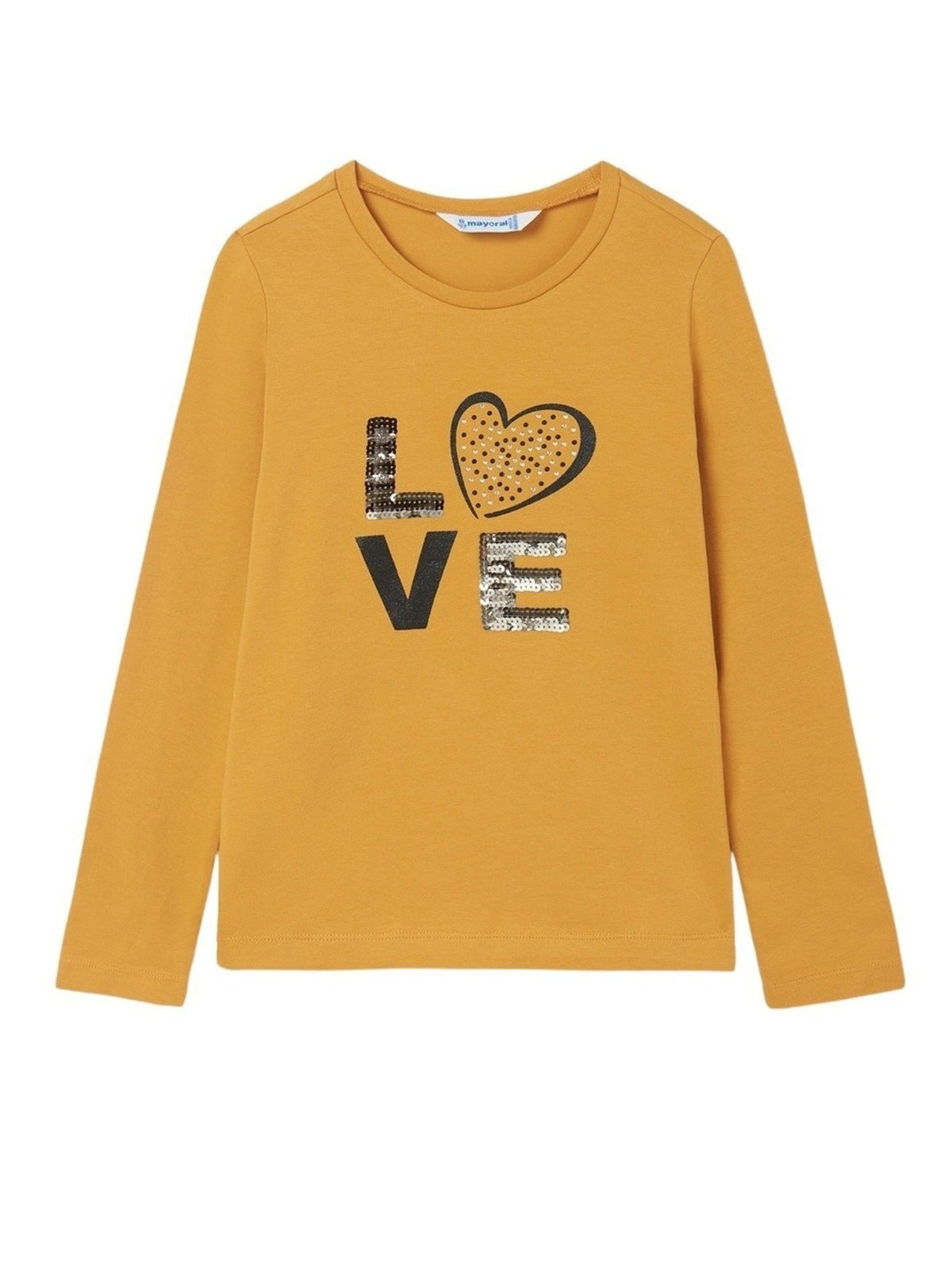 Camiseta básica Mostarda   (Amarelo Ocre)  para Menina - Mayoral