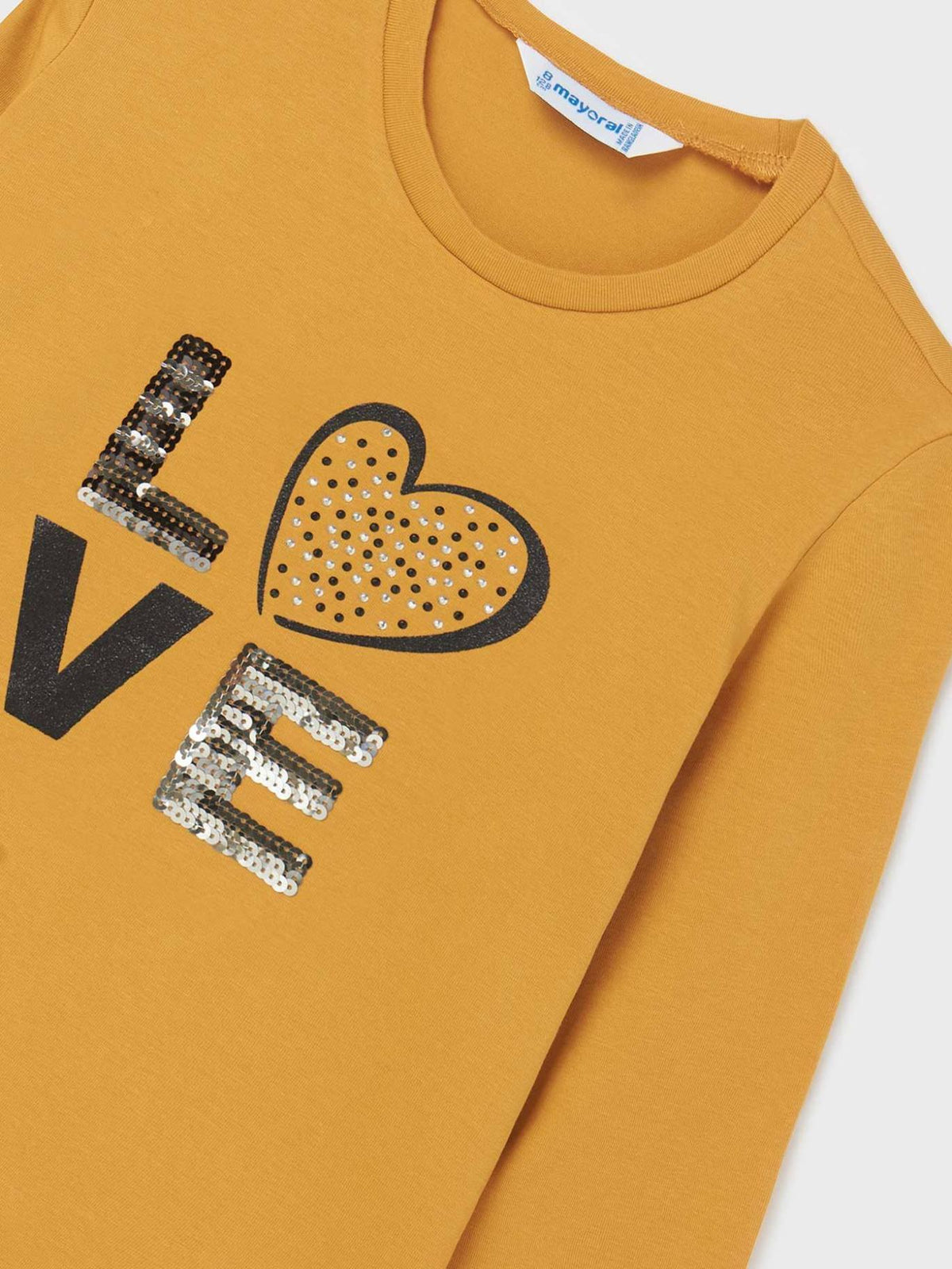 Camiseta básica Mostarda   (Amarelo Ocre)  para Menina - Mayoral