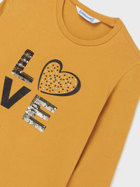 Camiseta básica Mostarda   (Amarelo Ocre)  para Menina - Mayoral