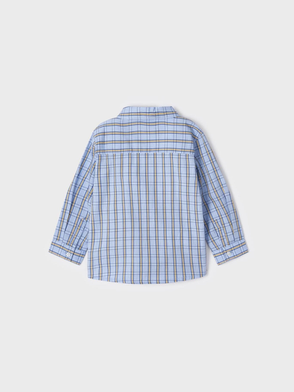 Camisa m/comp. xadrez popelin Celeste    (Celeste)  para Bebé Menino - Mayoral