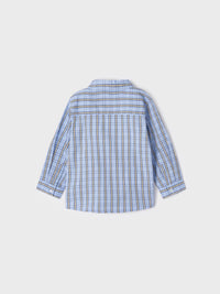 Camisa m/comp. xadrez popelin Celeste    (Celeste)  para Bebé Menino - Mayoral