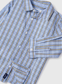 Camisa m/comp. xadrez popelin Celeste    (Celeste)  para Bebé Menino - Mayoral