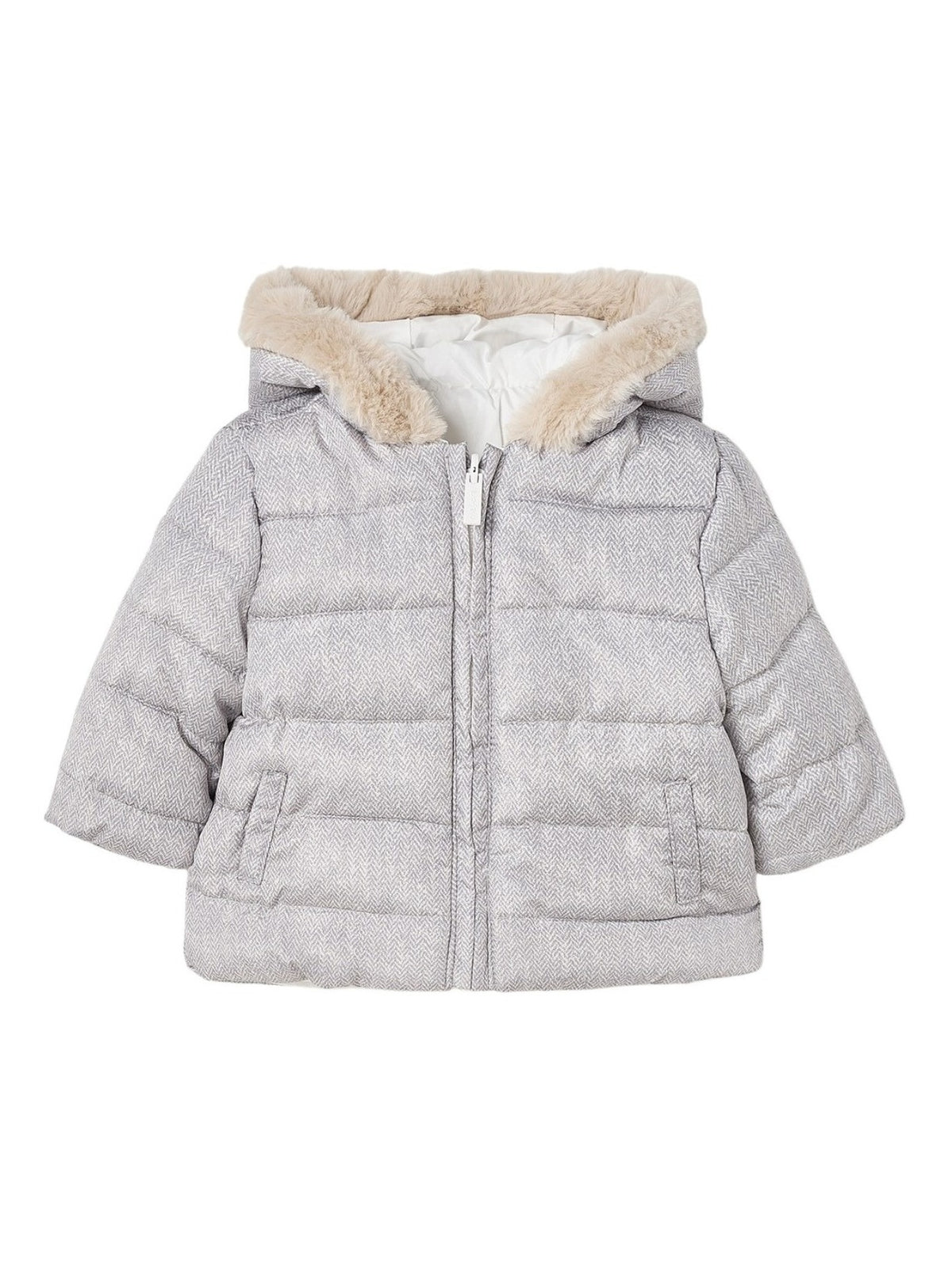 Blusão reversivel Crú        (Creme / Pérola)  para Bebé Menino - Mayoral