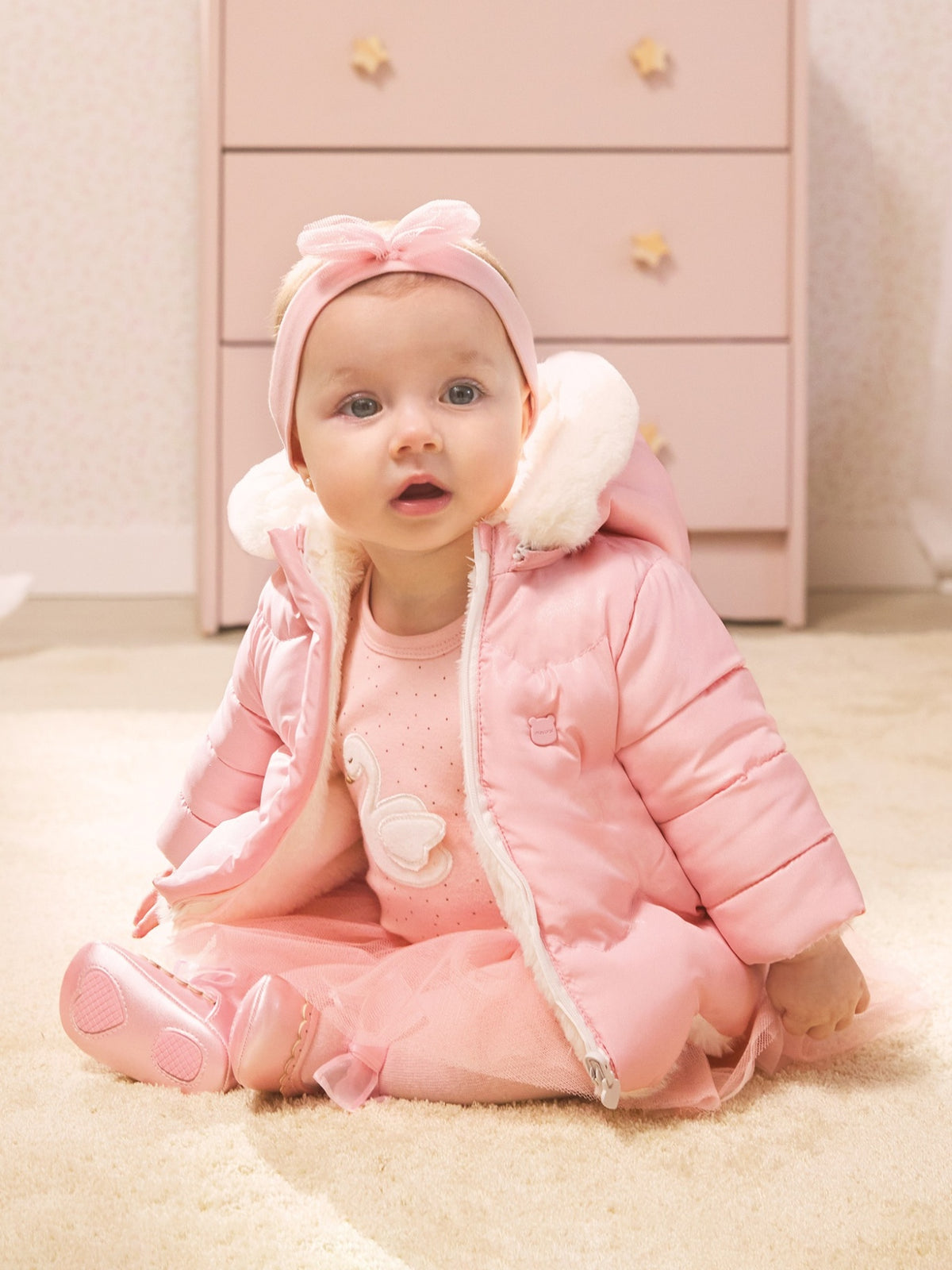 Blusão pelo Rosa baby  (Rosa Bébé)  para Bebé Menina - Mayoral